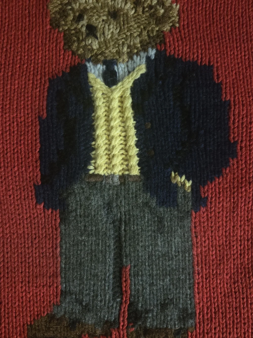 Polo by Ralph Lauren Red Polo Executive Bear Hand Knit Sweater. Like New.